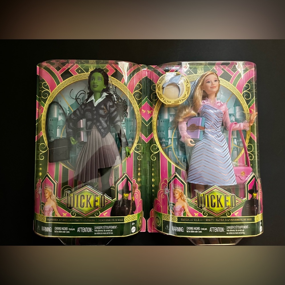 Mattel Wicked Movie Glinda &‎ Elphaba Shiz University Dolls (Rare URL misprints)